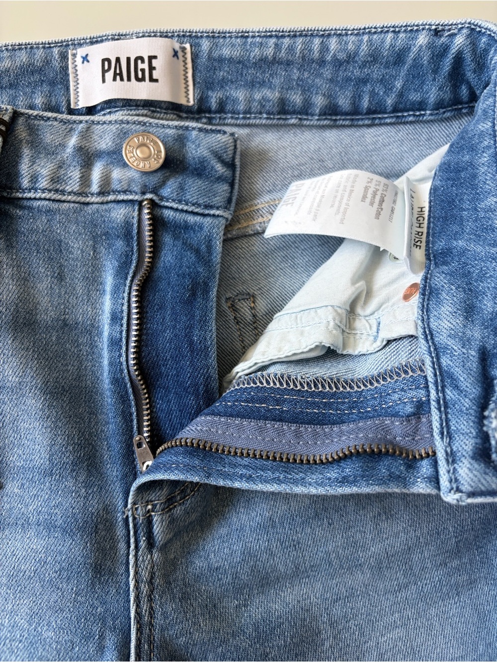 Paige Petites High Rise Laurel Canyon Jeans in Monaco Mist Sz 24 - Picture 12 of 15